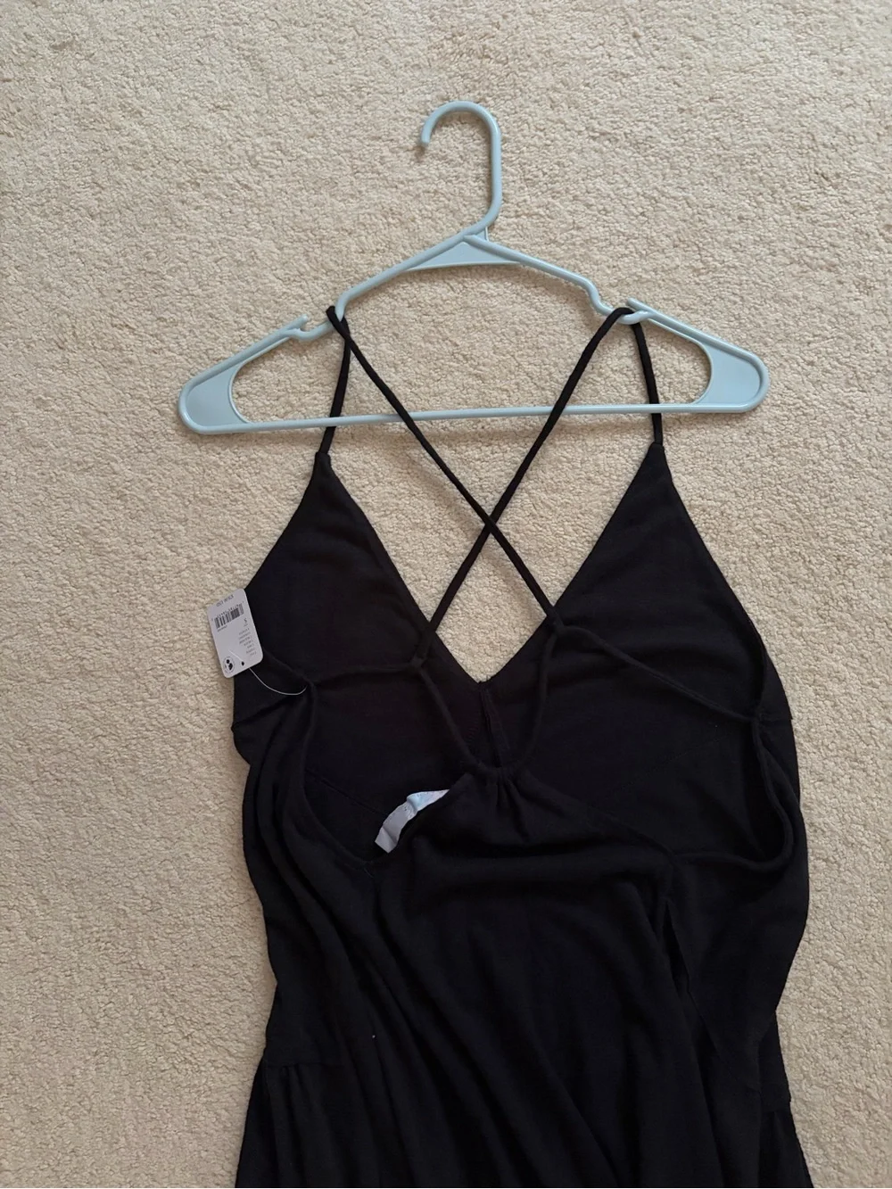 Free People Black Strappy V-Neck Maxi Dress